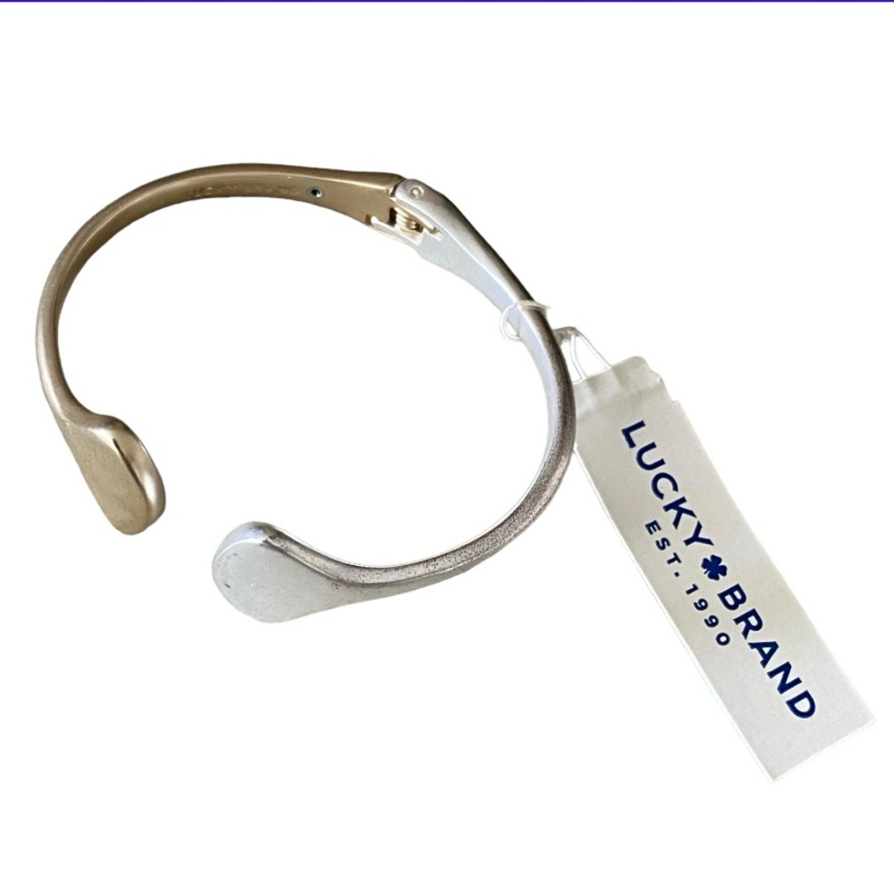 🌼HOST PICK🌼 Lucky Brand Two-Tone Paddle Hinge Cuff Bracelet - Picture 3 of 9